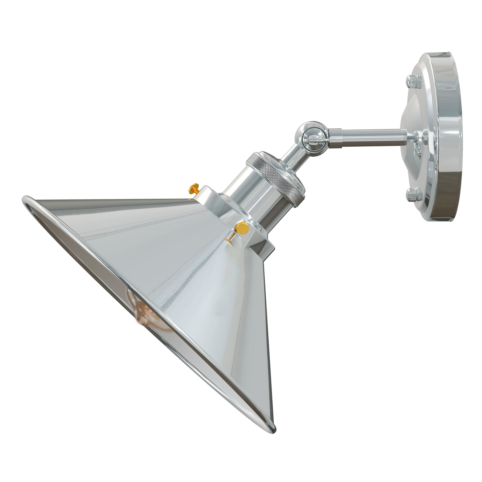 metal wall light fixture with an adjustable arm