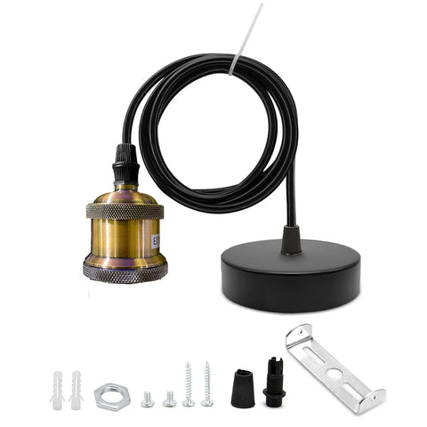 Industrial E27 Pendant Kit | Minimalist Metal Light Fixture ~6038