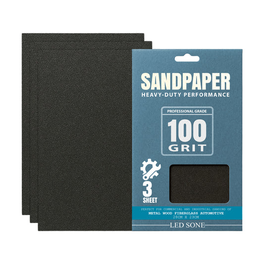 Wet and Dry Sandpaper Sheet Grit 80/100 Assorted sandpaper~ 6052