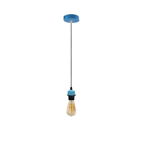 Blauwe hanglamp, lampenkap E27 lamphouder voor plafondlamp, PVC kabel ~ 4203