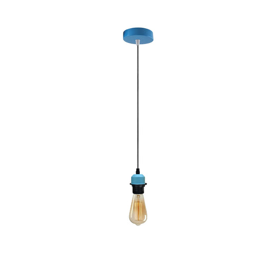 Blauwe hanglamp, lampenkap E27 lamphouder voor plafondlamp, PVC kabel ~ 4203