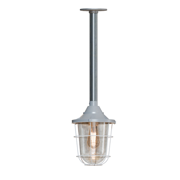 3/4 Entry Lantern Caged Steampunk Pipe Conduit Pendant Light Kit ~6102 – Grey / Yes