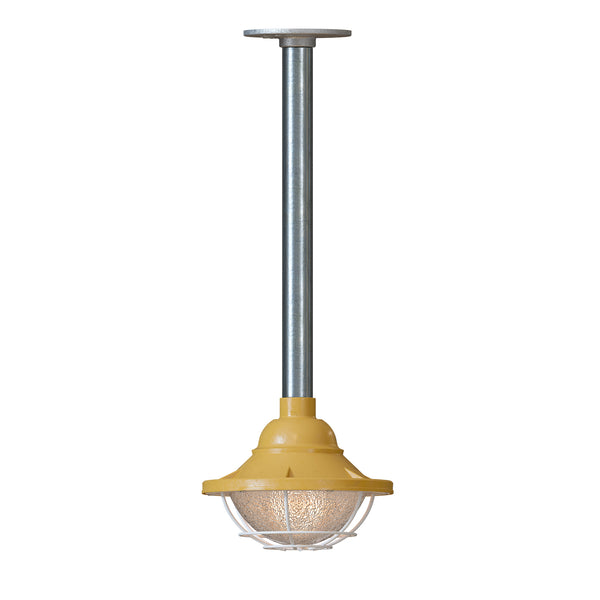 Industrial Pipe Pendant Light with Metal 21cm cage Hanging Conduit Set ~ 6112 – Yellow / 40cm / Yes