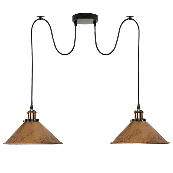 2-weg industriële plafond hanglamp ~ 3508  – Brushed Copper / Nee