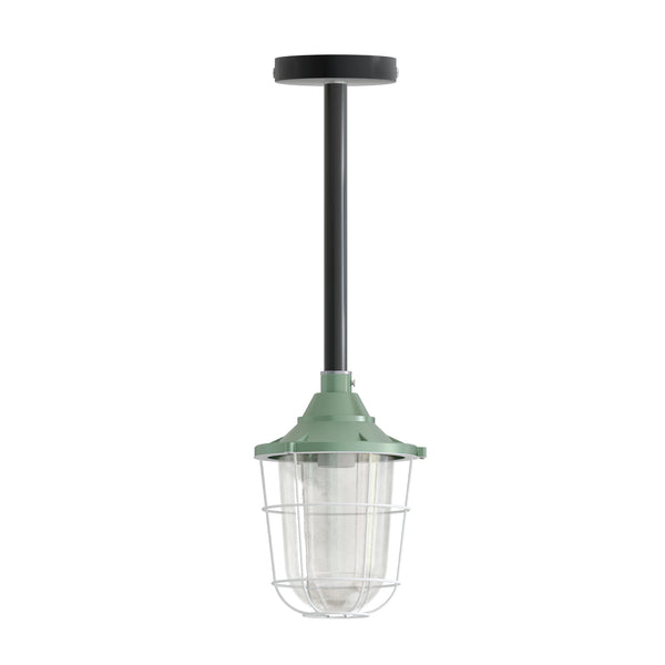 Industrial pipe ceiling pendant light kit with Conduit Fisherman Cage ~ 6114 – Green / 50cm / No