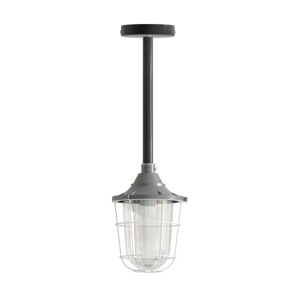 Industrial pipe ceiling pendant light kit with Conduit Fisherman Cage ~ 6114 – Grey / 50cm / No
