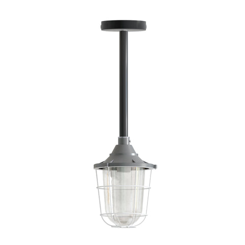 Industrial Conduit pipe ceiling pendant light kit with Fisherman Cage ~ 6114