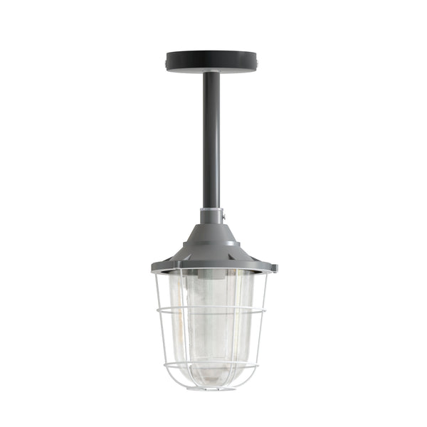 Industrial pipe ceiling pendant light kit with Conduit Fisherman Cage ~ 6114 – Grey / 30cm / No
