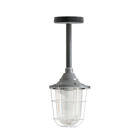 Industrial Conduit pipe ceiling pendant light kit with Fisherman Cage ~ 6114