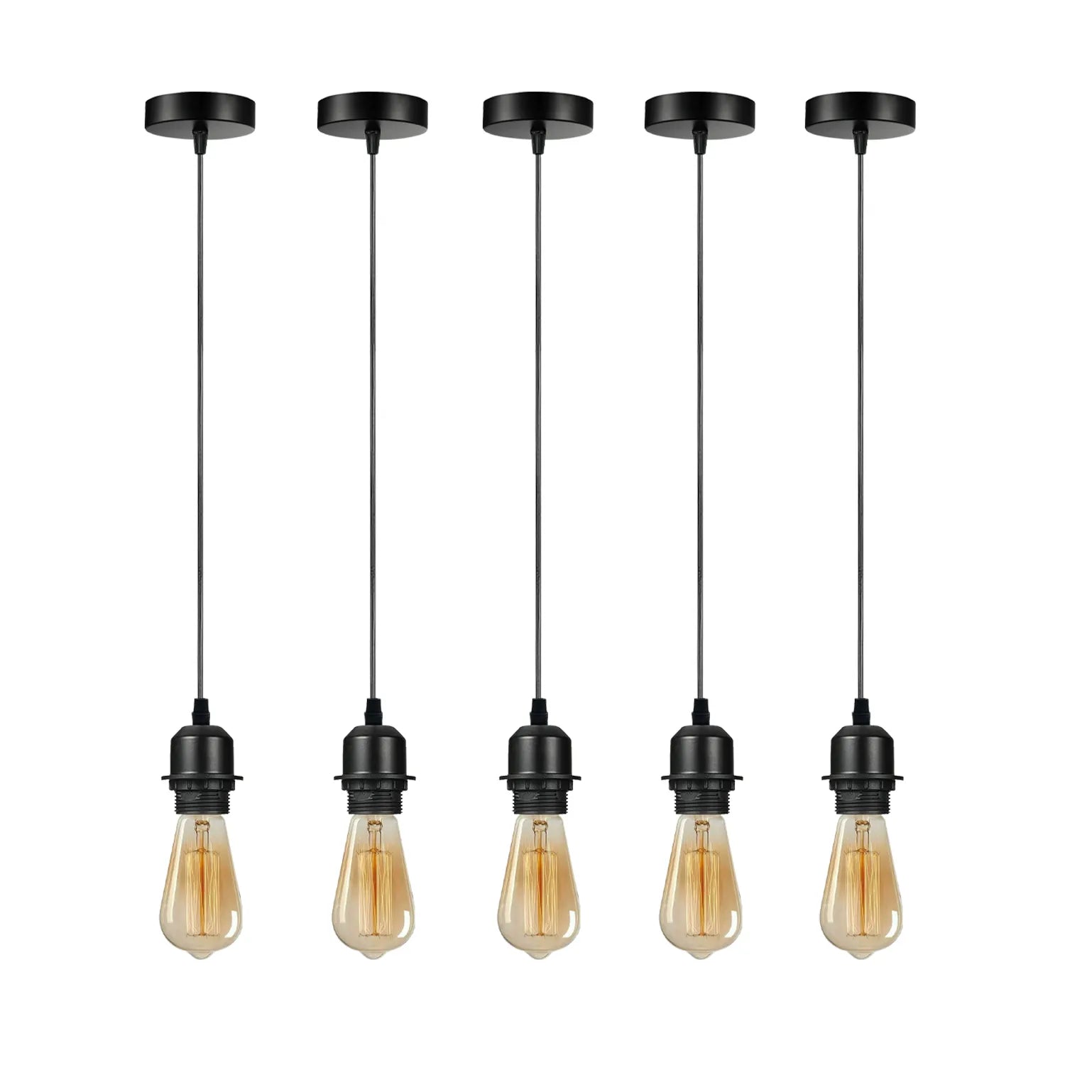 5 Pack Vintage E27 Pendant Lamp Holder Ceiling Hanging Light