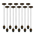 10-pack geborstelde koperen hanglamp, E27-lamphouder, PVC-kabel ~ 4254