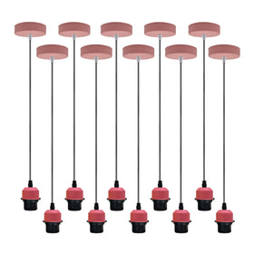 10-pack hangende hanglamphouder roze E27 ~4250