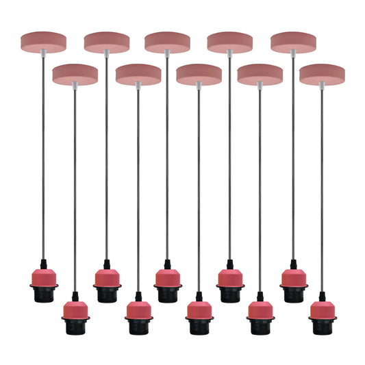 10Pack Hanging E27 Pink Pendant Holder 