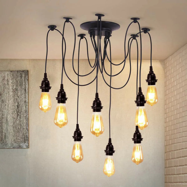 Industrial 8-Way Spider Chandelier 2m Adjustable ~6269 – Yes