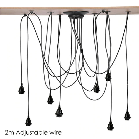 Industrial 8-Way Spider Chandelier 2m Adjustable ~6269