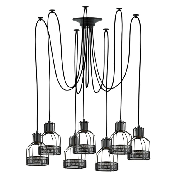 Retro Multi Arm Birdcage Pendant Light | E27 | Vintage | Adjustable ~6318 – No / 7 Outlet
