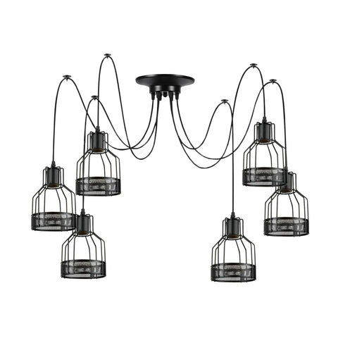 Retro Multi Arm Birdcage Pendant Light | E27 | Vintage | Adjustable ~6318