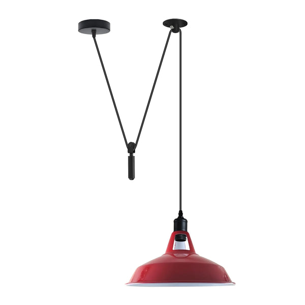 Shaded 2M Pulley Pendant Light ~6398 – Red