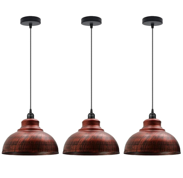 3 Set Single Pendant Ceiling Light ~6691 – Rustic Red