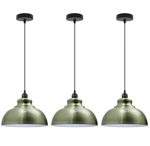 3 Set Single Pendant Ceiling Light ~6691 – Green brass