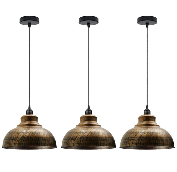 3 Set Single Pendant Ceiling Light ~6691 – Brushed copper