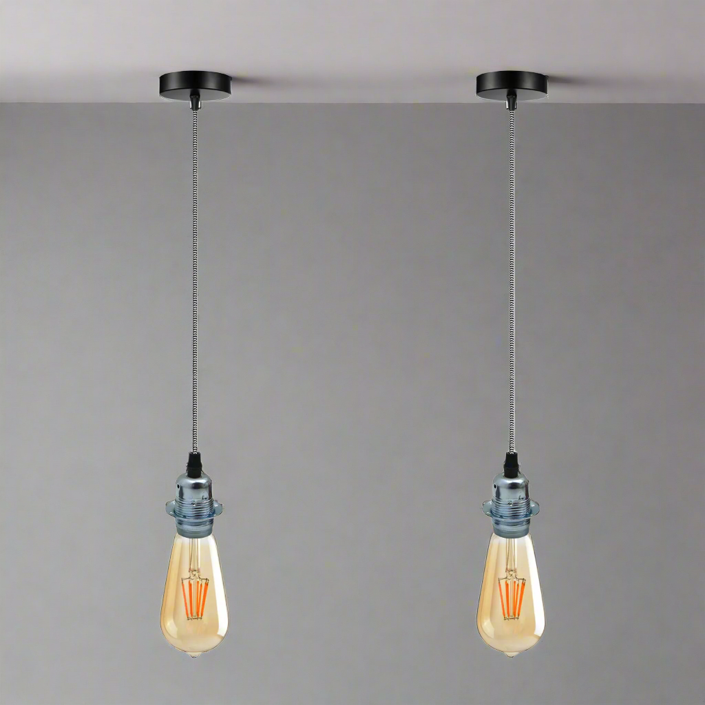 Two vintage-style pendant lights