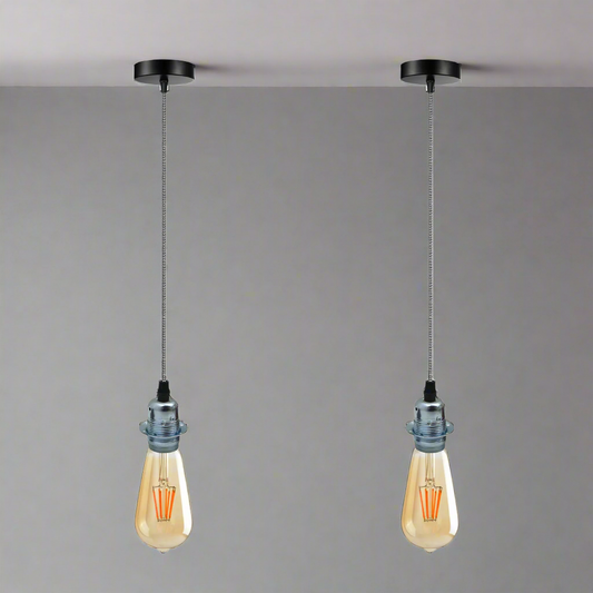 Two vintage-style pendant lights