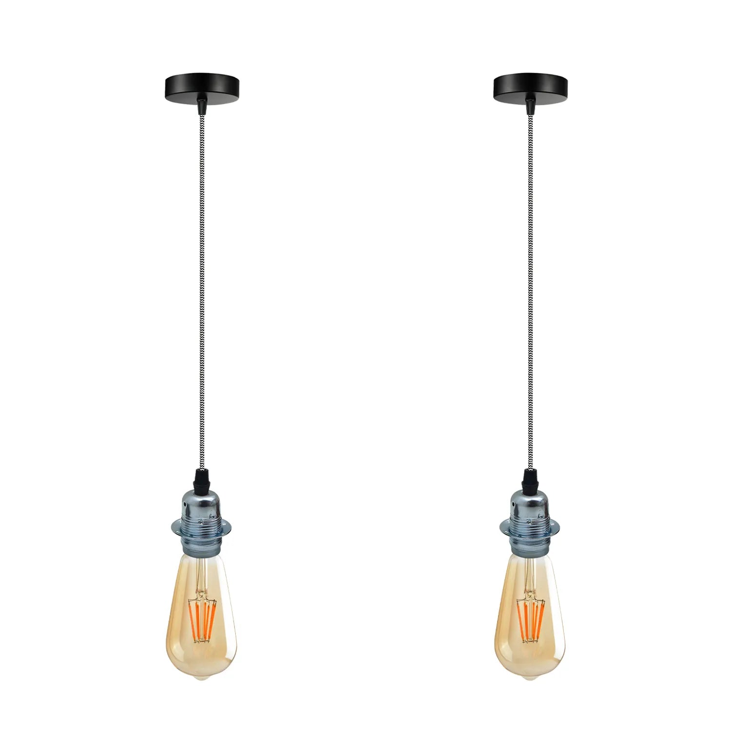 vintage industrial chrome pendant lights