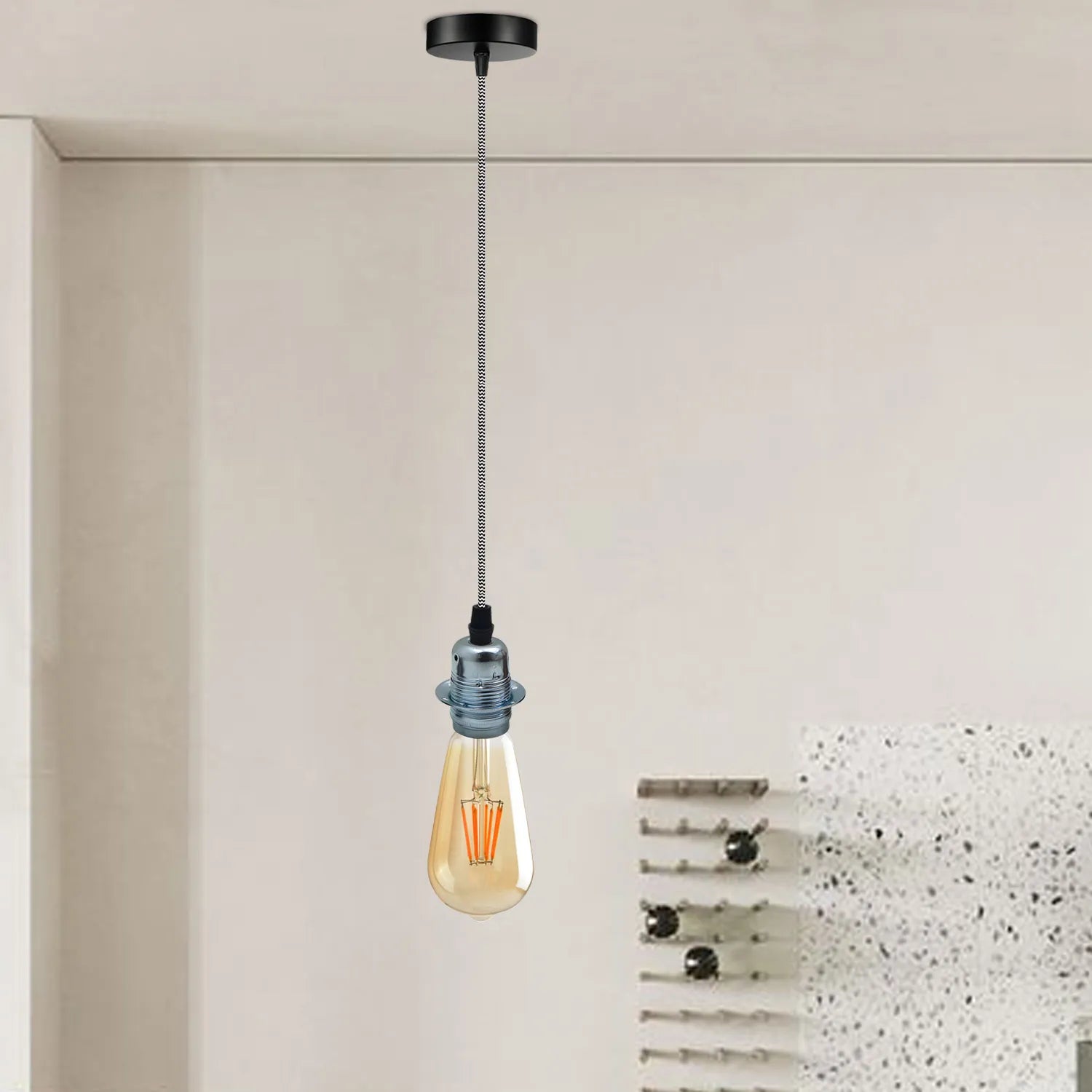 vintage industrial chrome pendant lights