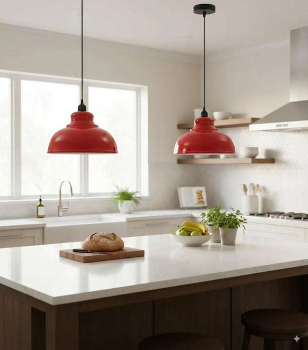 2 Set Pendant Light Metal ~6527 – Red