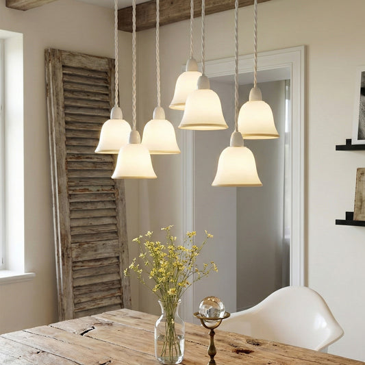 Bell Glass Light Shade Easy To Install For Ceiling Fan and Vanity Lights ~6590