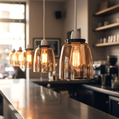 Vintage Amber Glass Bell Light Shade | Easy Fit Replacement ~6582