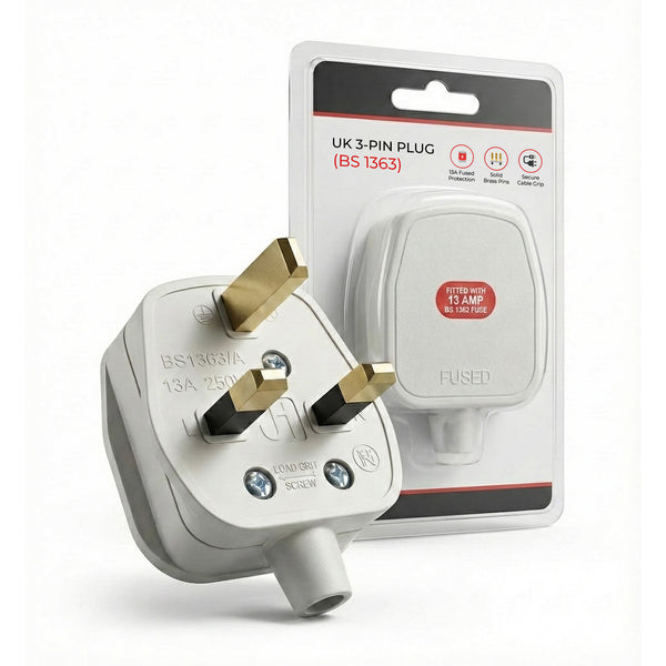 13A UK 3 Pin Plug Rewirable Fused Mains Plug 250V~6809 – White