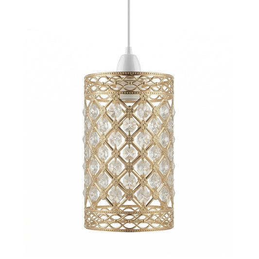 Moroccan Pendant Light Shade – French Gold Crystal E27 ~6768