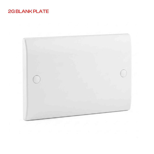 White Blanking Plate 1 Gang and 2 Gang Curved Edge~6989