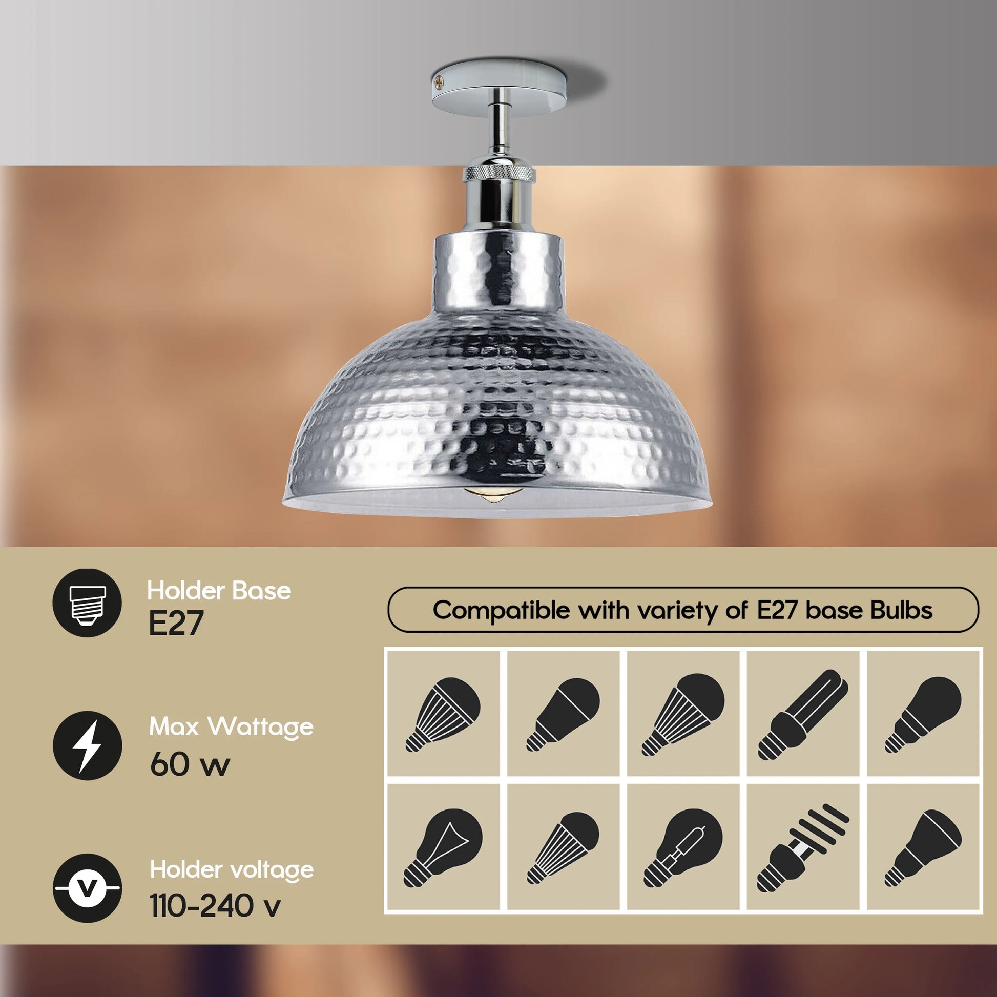 Chrome Ceiling Light