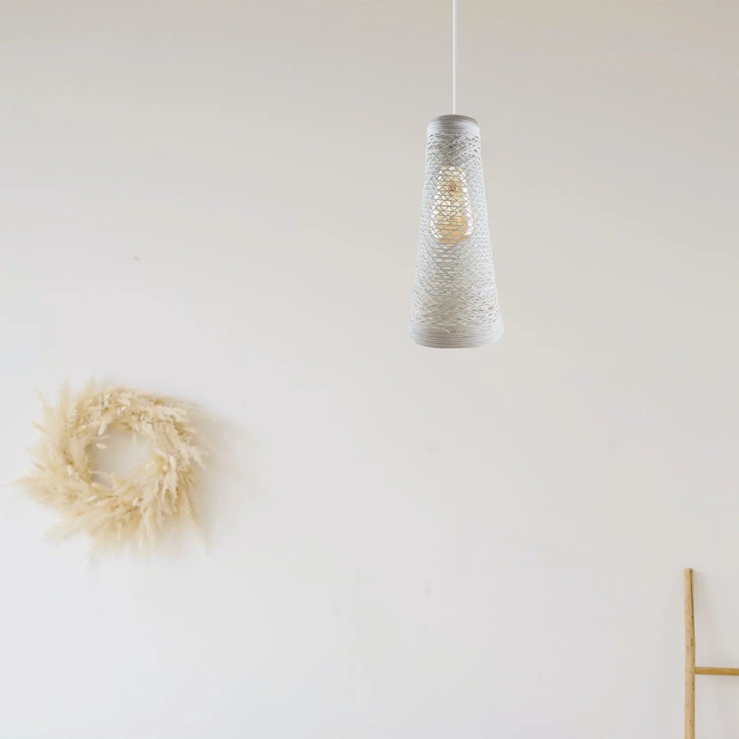 Wicker Vintage Rattan Lampshade E27 Barrel Light Shades 