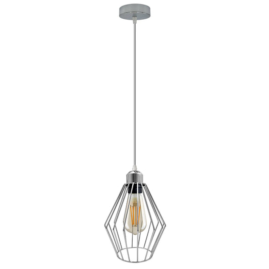 Chromen Retro Vintage Loft Stijl Plafondlamp Kap Gemakkelijk te monteren E27 Basis Schroef ~4293