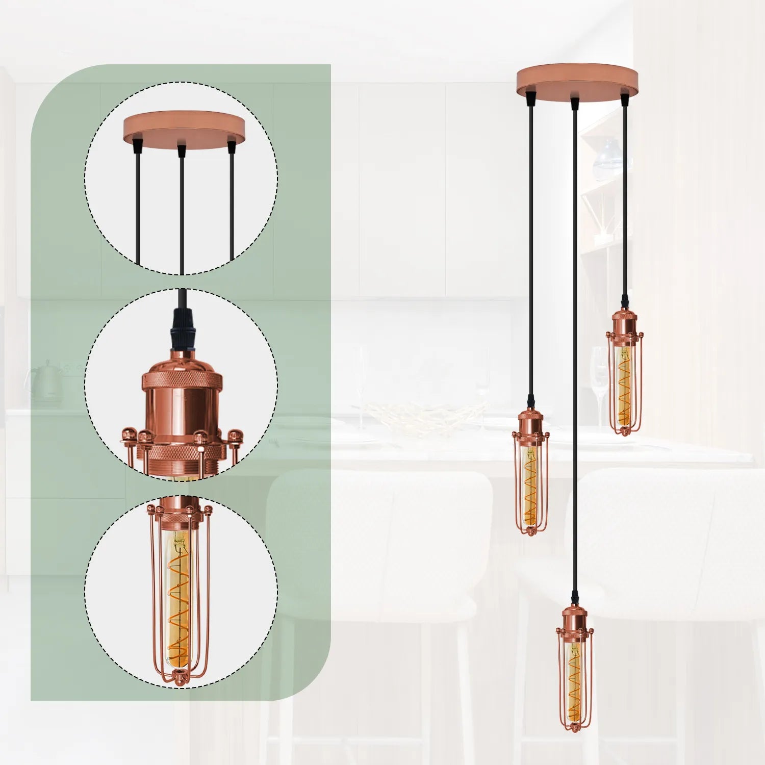 3 head pendant light
