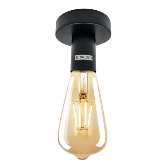 Vintage industriële metalen plafondlamphouder - ES E27-fitting ~ 5577