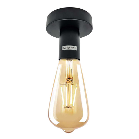 Vintage industriële metalen plafondlamphouder - ES E27-fitting ~ 5577