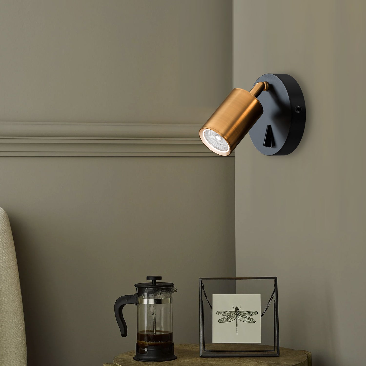 Rotatable GU10 Spotlight Single Head Wall Light with On-Off Switch