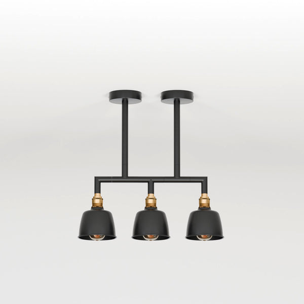 3-weg industriële buis plafondlamp DIY-armatuur - 5638 – 20 cm hoogte / Nee