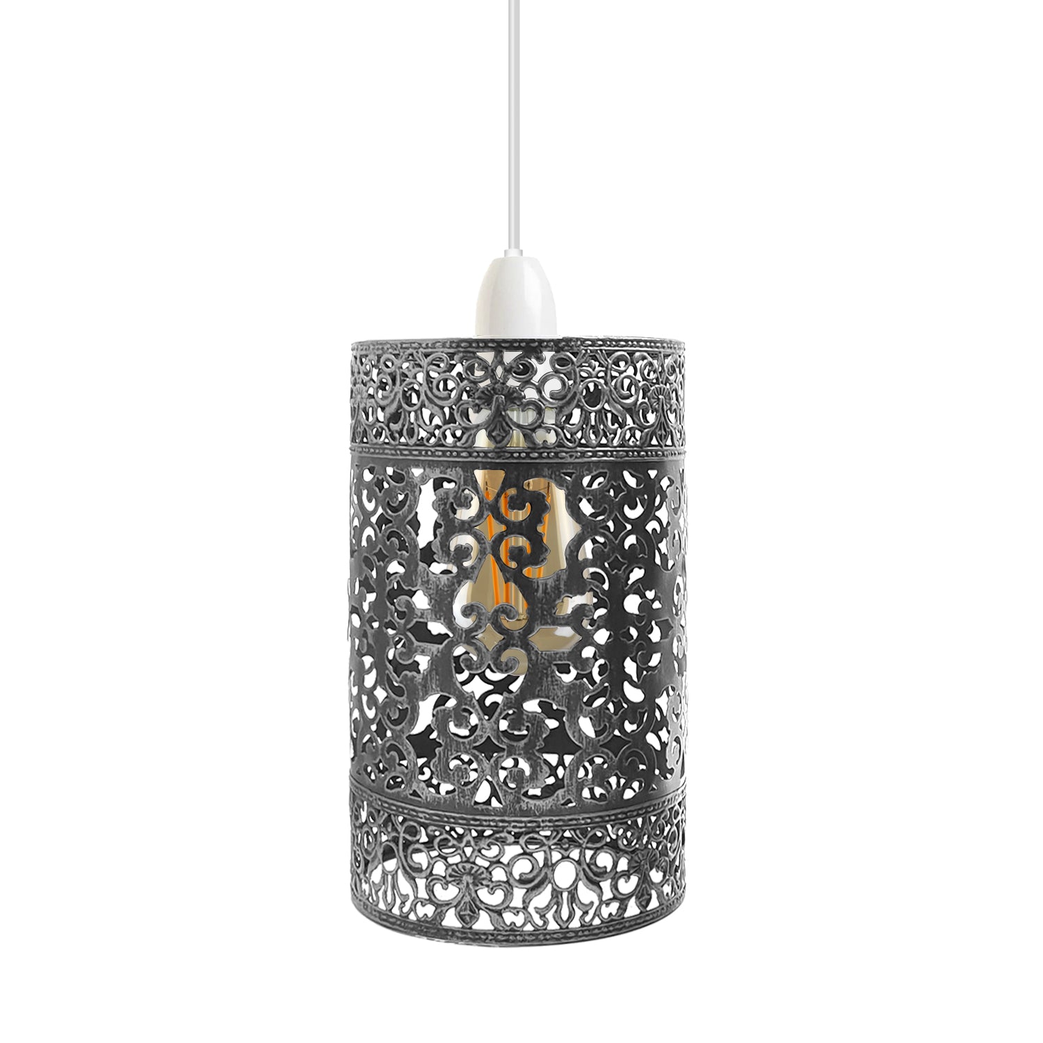 Brushed silver wire cage