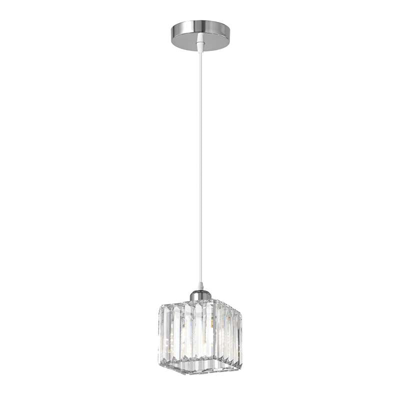 Crystal Shade Square Mini Pendant Kitchen Island Light