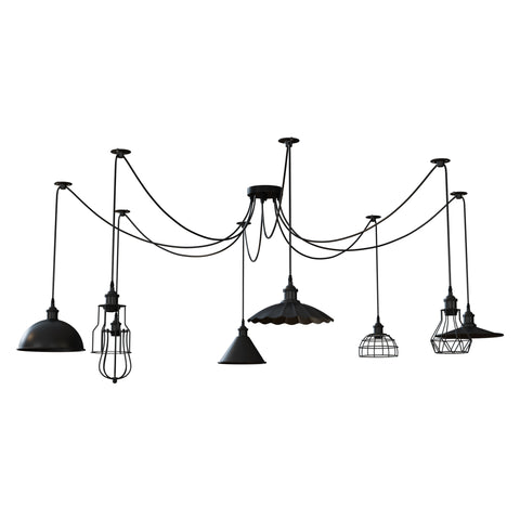 Industriële Spider Light UK hanglamp | 2m~4995