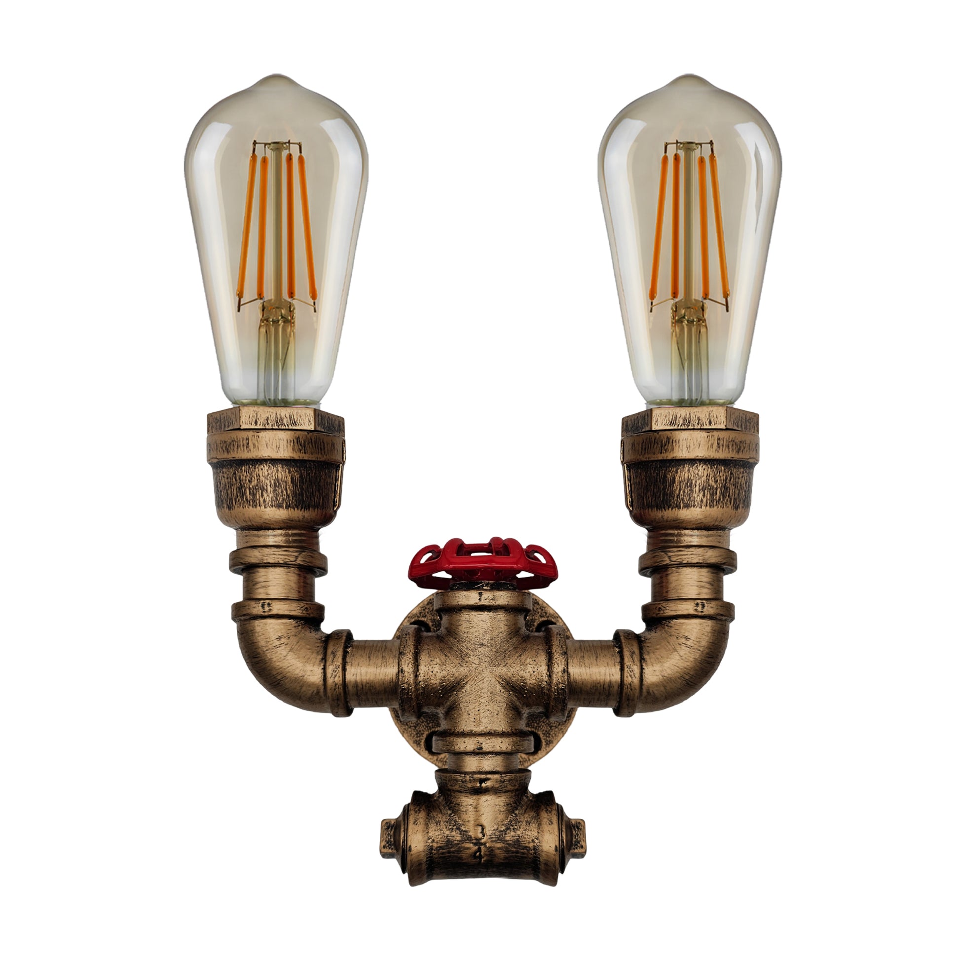 Vintage twin waterpipe wall light 