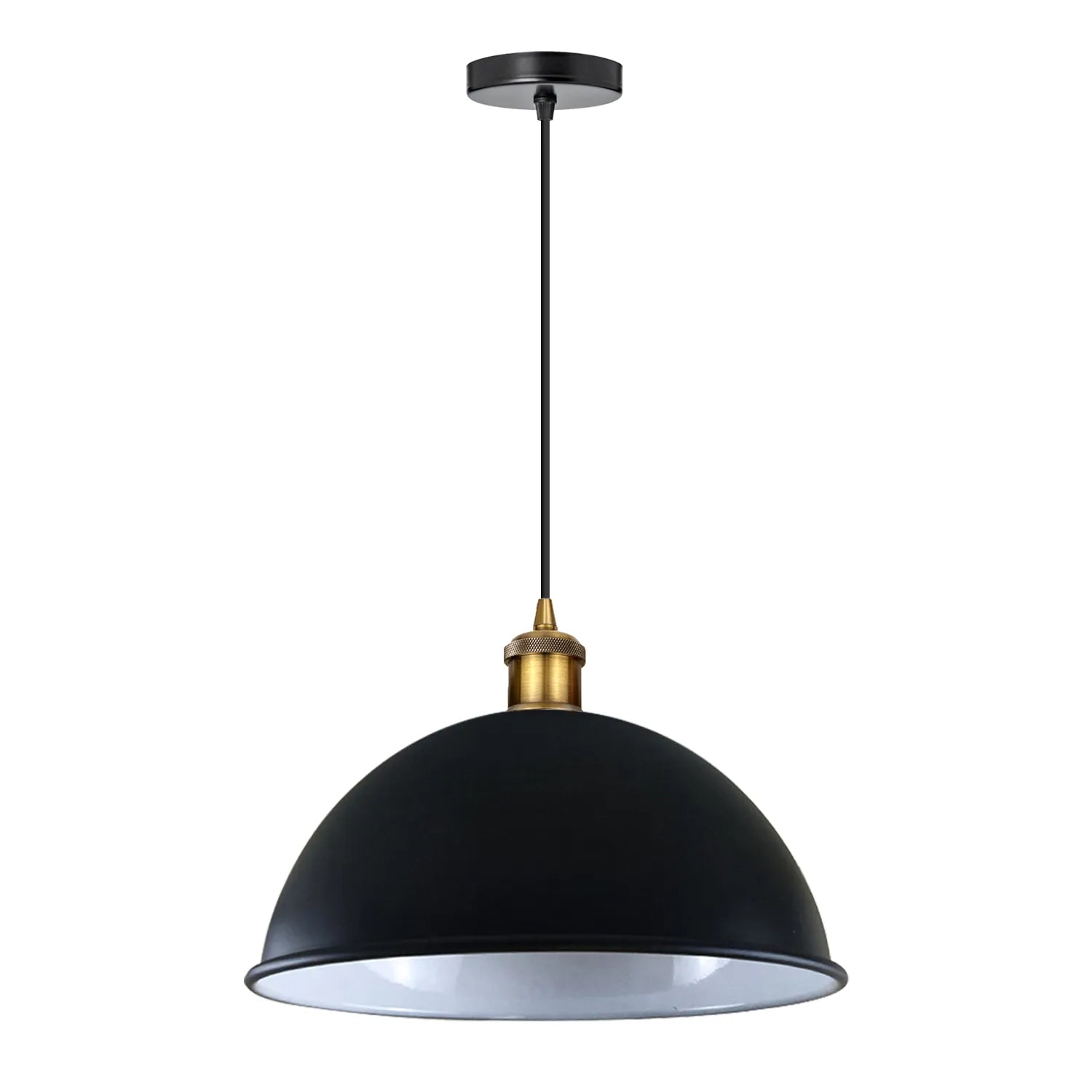 Dome pendant light Black and inner white  