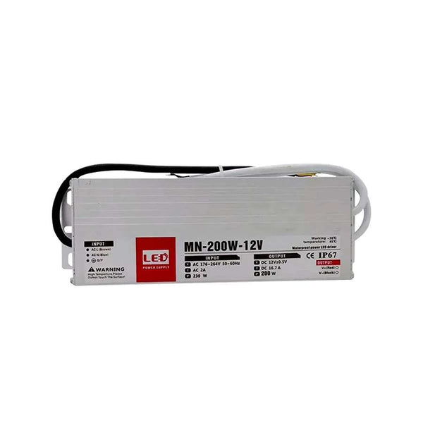 LED-driver Slanke DC 12V waterdichte IP67 60W naar 200W voeding LED-adapter ~1432 – 200W