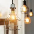 Vintage metalen lampenkooi met draadnestvorm~2055